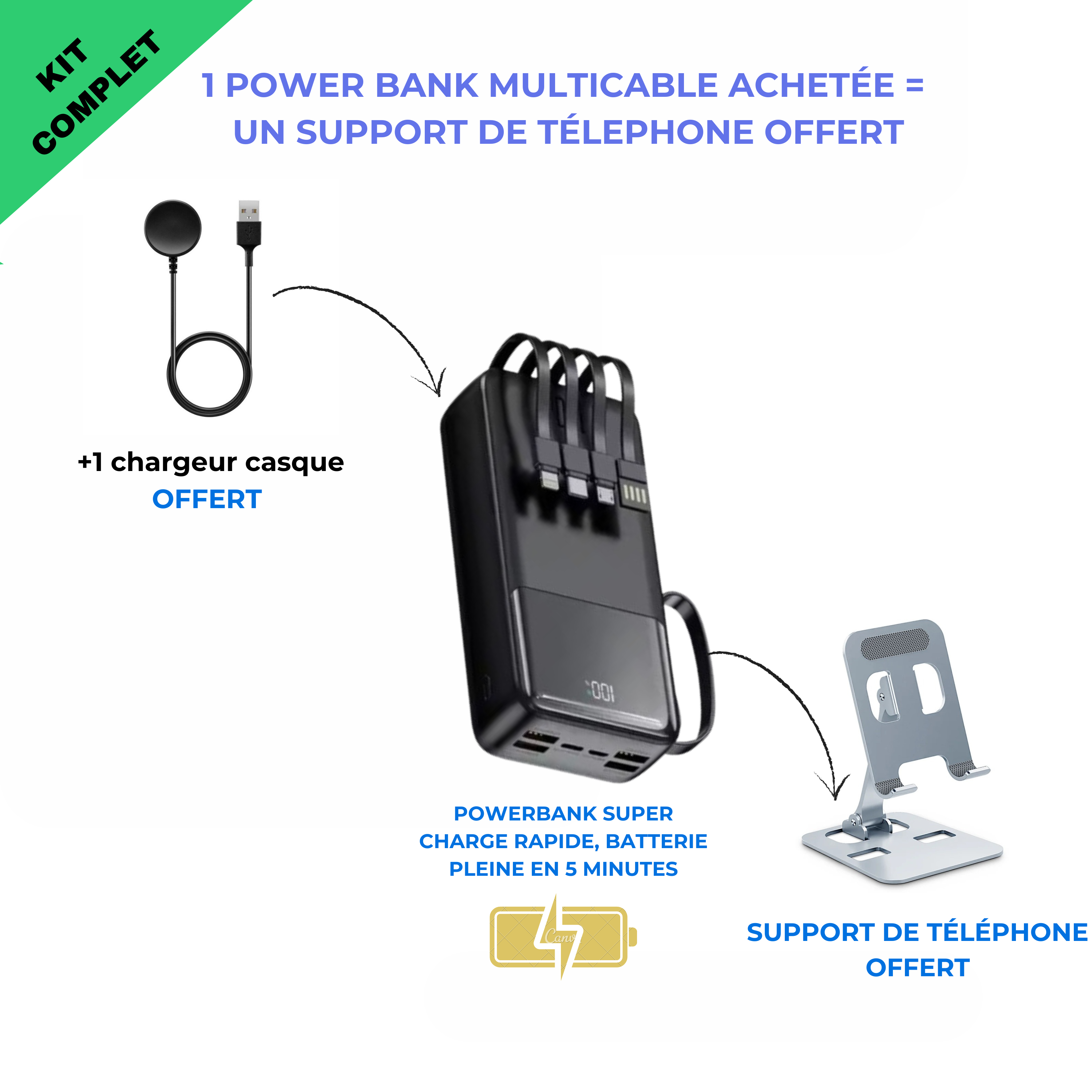 Powerbank  CIV + un support de téléphone