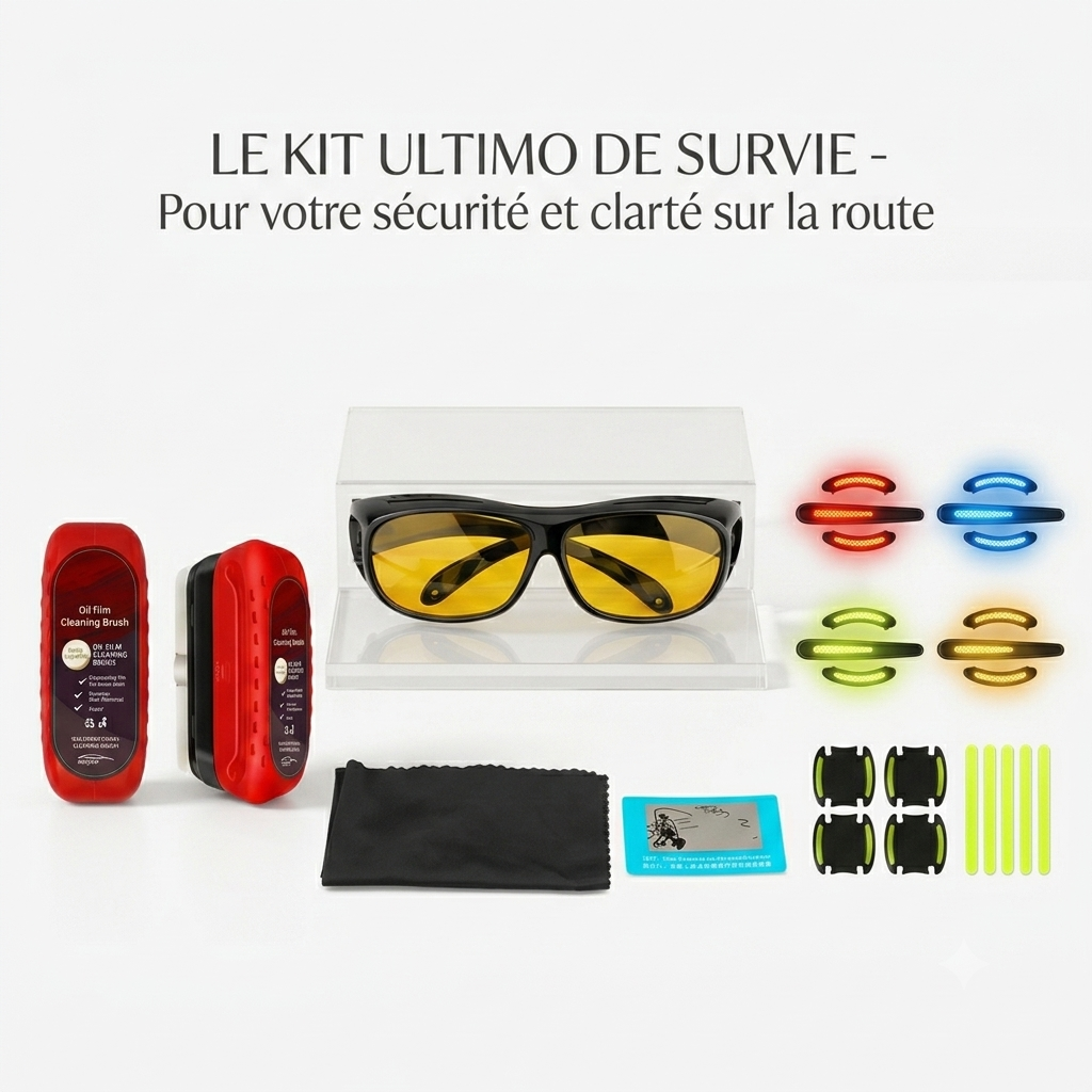 le kit de survit ultime : une lunette de vision + les stickers phares + un nettoyant offert gratuit